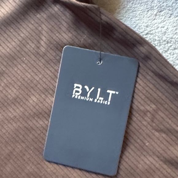 BYLT Basics Brown Ribbed Dress - Picture 3 of 6